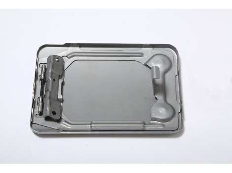 ヒューエルフィラドア　SGACC45/45  t=0.8　外装部品の面歪防止プレスと溶接、又、開閉多回使用での復元位置を確保