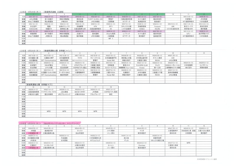 6/25 (水)～27 (金)の期間、松山で開催されるバドミントン全国大会に 久野金属チームが出場します。