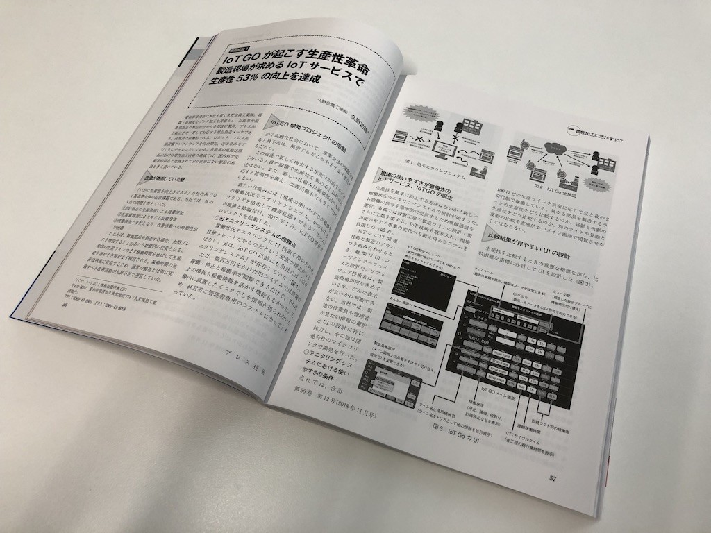 IoT GOがプレス技術11月号の塑性加工に活かすIoT特集の事例解説特集１に掲載されました